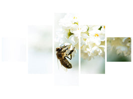 5-piece-canvas-print-the-bumblebee-and-the-flower