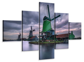 5-piece-canvas-print-the-green-windmill