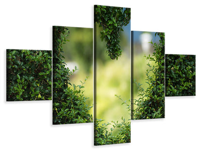 5-piece-canvas-print-the-heart-in-the-hedge