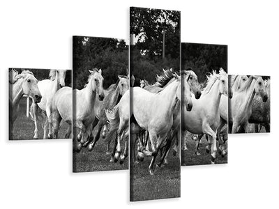 5-piece-canvas-print-the-mustang-herd