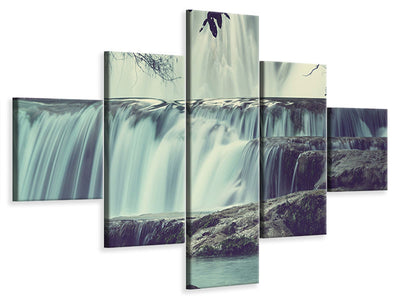 5-piece-canvas-print-waterfall-mexico