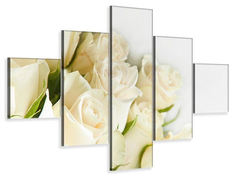 5-piece-canvas-print-white-roses