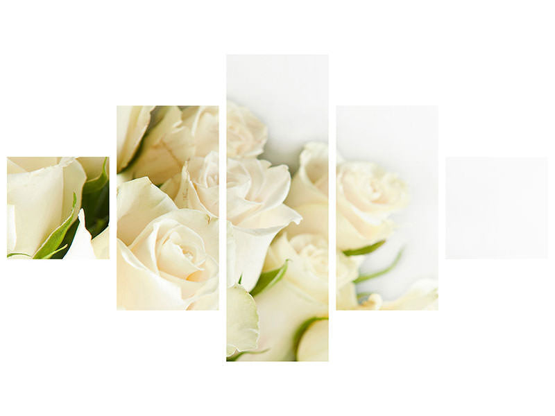 5-piece-canvas-print-white-roses