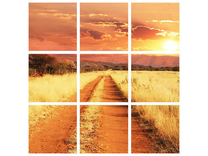 9-piece-canvas-print-dusk-in-kenya