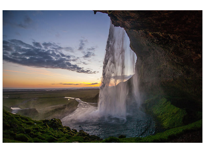 canvas-print-evening-mood-at-the-waterfall
