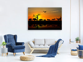 canvas-print-safari-animals-at-sunset