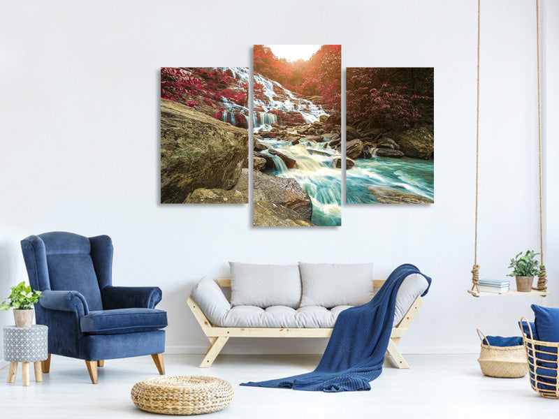modern-3-piece-canvas-print-exotic-waterfall