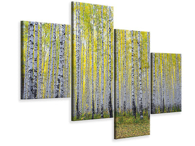 modern-4-piece-canvas-print-autumnal-birch-forest