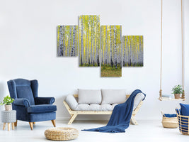 modern-4-piece-canvas-print-autumnal-birch-forest