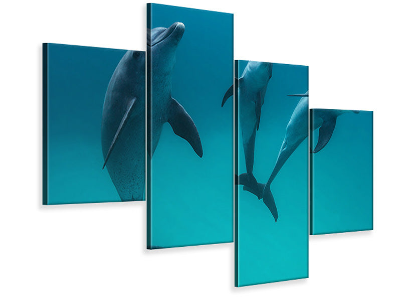 modern-4-piece-canvas-print-bottlenose-dolphins-ii