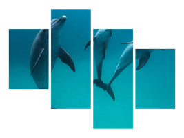modern-4-piece-canvas-print-bottlenose-dolphins-ii