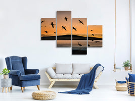 modern-4-piece-canvas-print-fly-in-at-sunset
