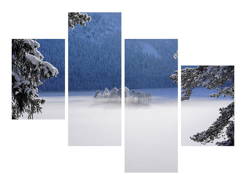 modern-4-piece-canvas-print-fog-over-frozen-lake