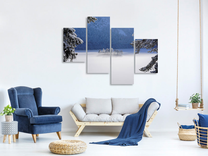 modern-4-piece-canvas-print-fog-over-frozen-lake