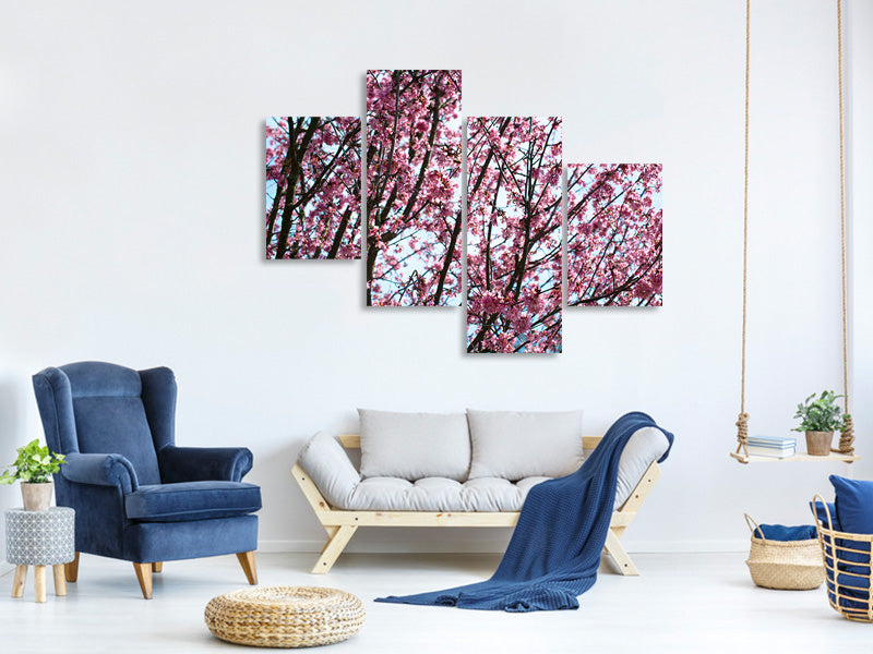 modern-4-piece-canvas-print-japanese-cherry-blossom