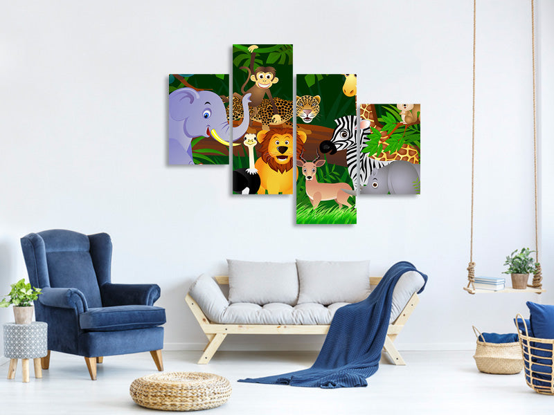 modern-4-piece-canvas-print-jungle-king