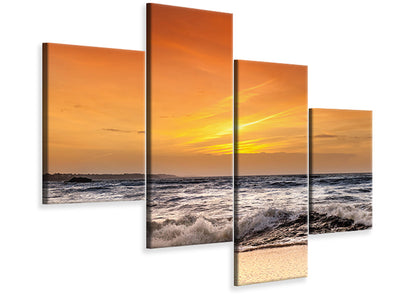 modern-4-piece-canvas-print-lake-with-sunset