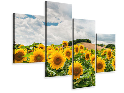 modern-4-piece-canvas-print-landscape-with-sunflowers