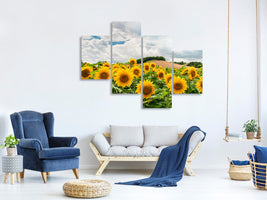 modern-4-piece-canvas-print-landscape-with-sunflowers