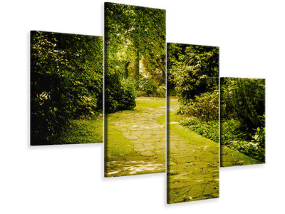modern-4-piece-canvas-print-moss-covered-path