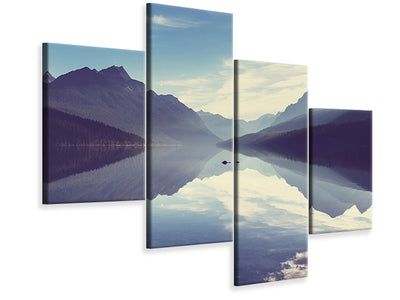 modern-4-piece-canvas-print-mountain-reflection
