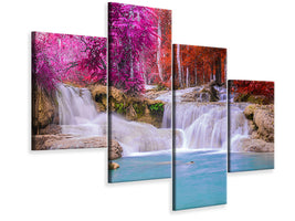 modern-4-piece-canvas-print-paradisiacal-waterfall