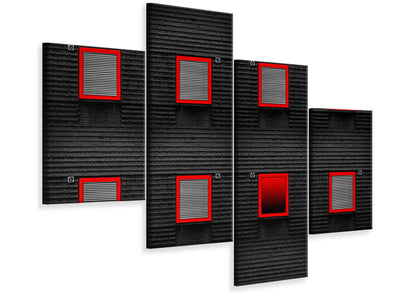 modern-4-piece-canvas-print-red-frames