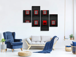 modern-4-piece-canvas-print-red-frames