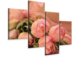 modern-4-piece-canvas-print-romantic-tulip-bouquet