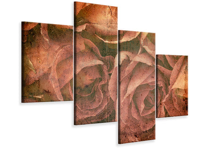 modern-4-piece-canvas-print-rose-bouquet