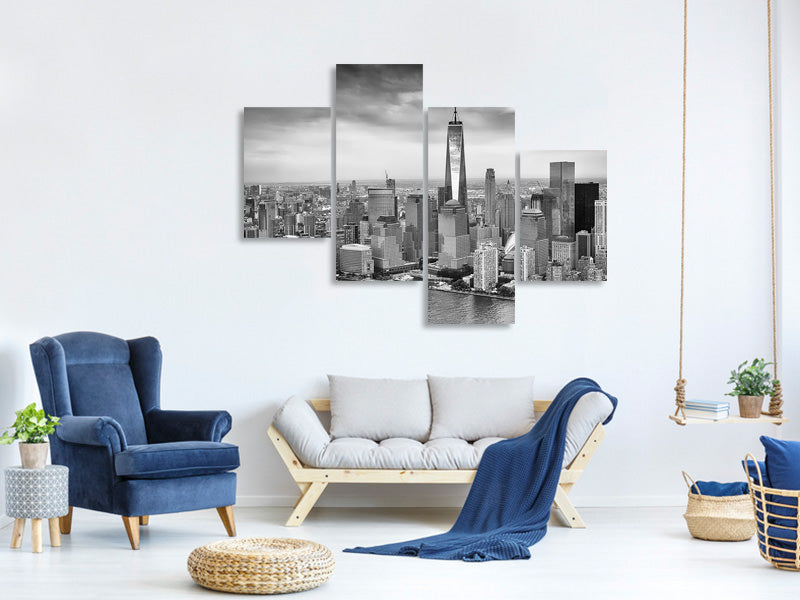 modern-4-piece-canvas-print-skyline-black-and-white-photography-new-york