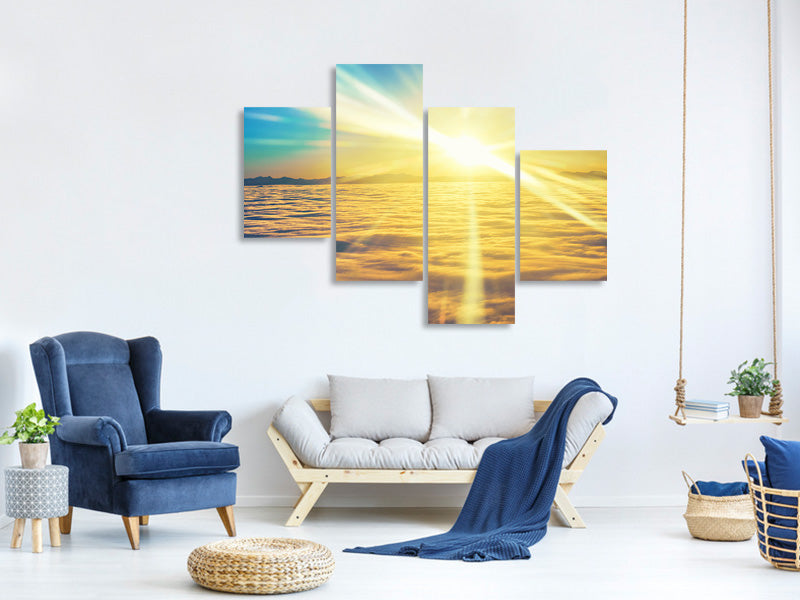 modern-4-piece-canvas-print-sunset-above-the-clouds