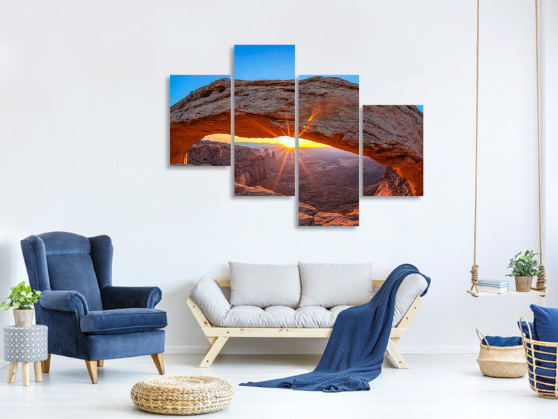 modern-4-piece-canvas-print-sunset-at-mesa-arch
