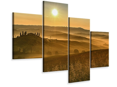 modern-4-piece-canvas-print-sunset-in-the-rocks
