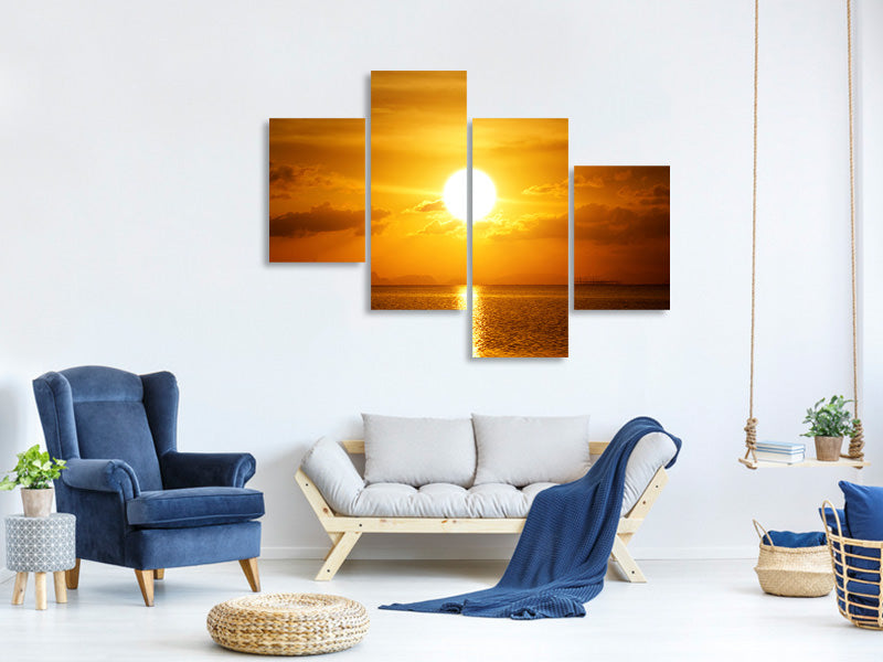 modern-4-piece-canvas-print-sunset-lake