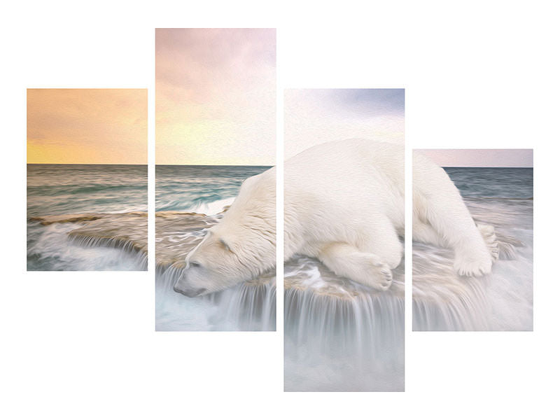 modern-4-piece-canvas-print-the-polar-bear-and-the-sea
