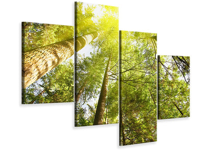 modern-4-piece-canvas-print-treetops-in-the-sun