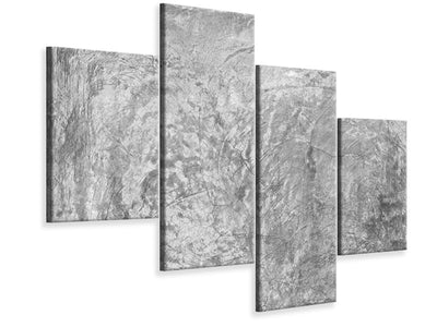 modern-4-piece-canvas-print-wipe-technique-in-gray