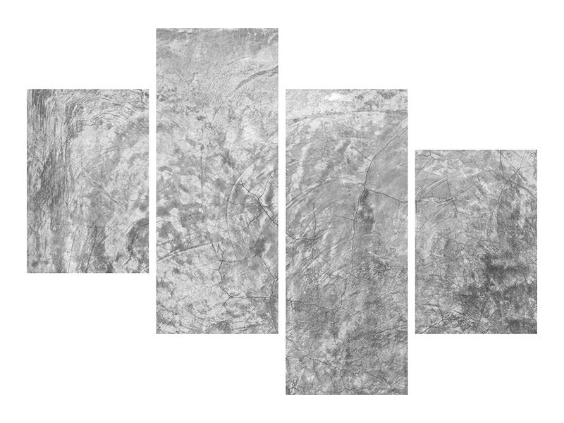 modern-4-piece-canvas-print-wipe-technique-in-gray