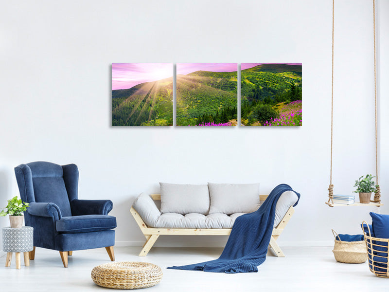 panoramic-3-piece-canvas-print-a-summer-landscape-at-sunrise