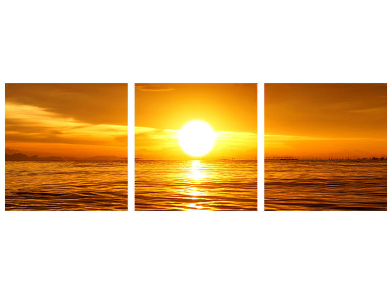 panoramic-3-piece-canvas-print-glowing-sunset-on-the-water