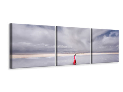 panoramic-3-piece-canvas-print-lady-in-red