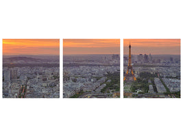 panoramic-3-piece-canvas-print-paris-skyline-at-sunset