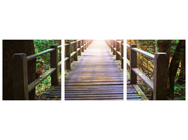 panoramic-3-piece-canvas-print-the-bridge-in-the-forest