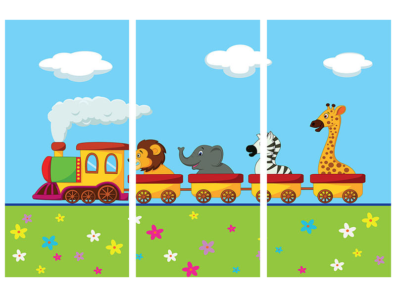 3-piece-canvas-print-animal-train
