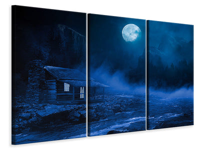 3-piece-canvas-print-at-night-in-the-woods