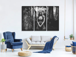 3-piece-canvas-print-black-and-white-mood-in-the-forest