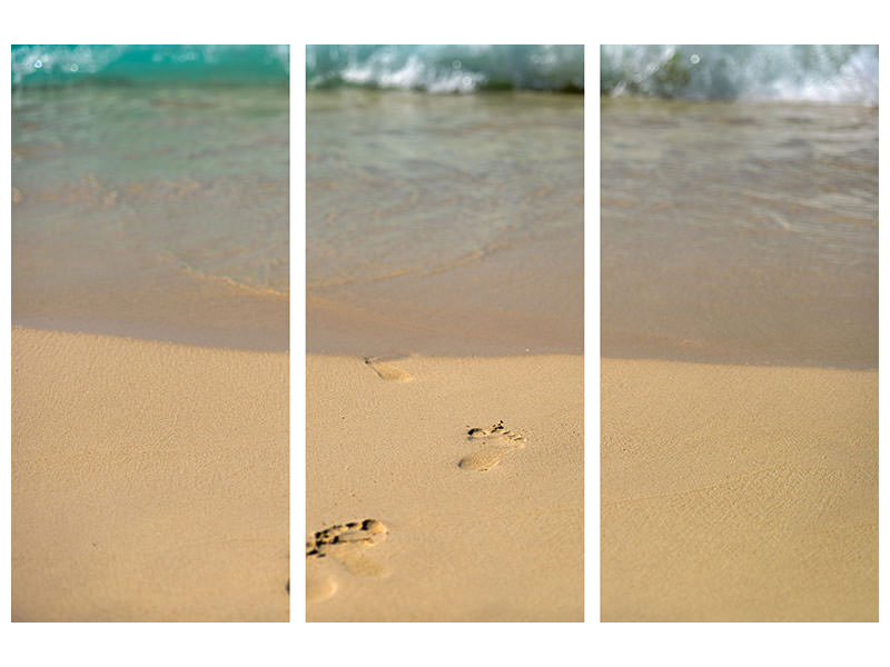 3-piece-canvas-print-footprints-into-the-sea