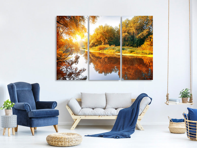 3-piece-canvas-print-forest-reflection-in-water