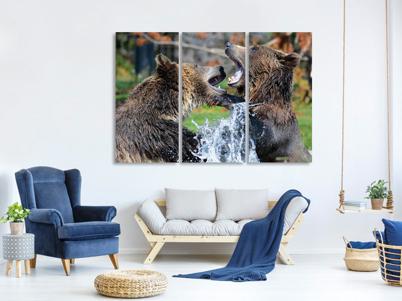 3-piece-canvas-print-grizzly-fight